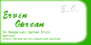 ervin oprean business card